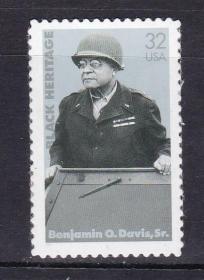 美国邮票1997年杰出黑人.二战空军将领本杰明·奥立佛·戴维斯 新