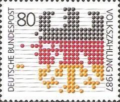 联邦德国邮票西德1987年1309 人口普查【联邦鹰徽】1全