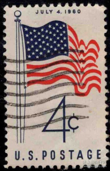 美国邮票  1960  国旗信销票单枚