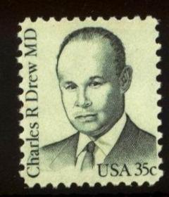 (N22)美国邮票 1981年 普票 名人系列：医生 查尔斯德鲁 1枚新