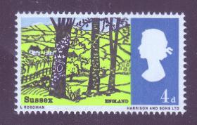 1966年英国邮票 英格兰风光景色 威尔士风景 苏格兰美景4D 新