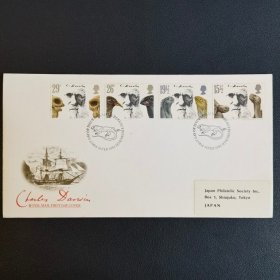 英国1982年达尔文邮票首日封一枚