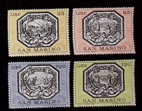 圣马力诺 1972年 圣马力努斯的传说 4张  全新  外国邮票