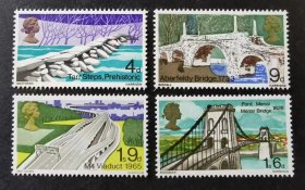 英国 1968年 建筑 桥梁 高架桥 石桥邮票