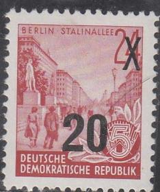 民主德国1954年改值邮票-风景