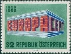 奥地利邮票 1969年 欧罗巴 建筑墙 1全新原胶贴票