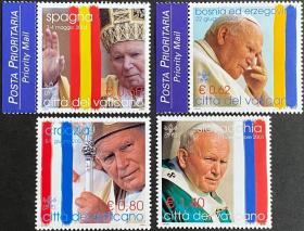 梵蒂冈邮票2004年教皇保罗二世   4票全新