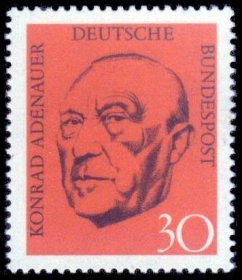 德国邮票1968：Konrad Adenauer阿登纳 总理 1954查理曼奖