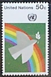 联合国（纽约）1976年和平鸽和彩虹 1枚