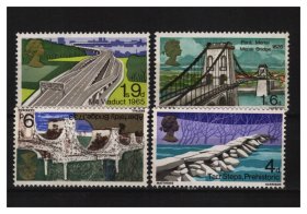 英国 1968年 桥 邮票新4全