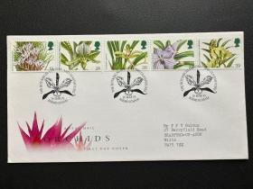 外国邮票 英国首日封 1993年 植物花卉 兰花 A2