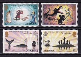 WH03-10 泽西岛邮票 1981 欧罗巴 故事与传说 4全新