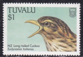 007上 鸟类(长尾杜鹃) 1988年1枚 图瓦卢