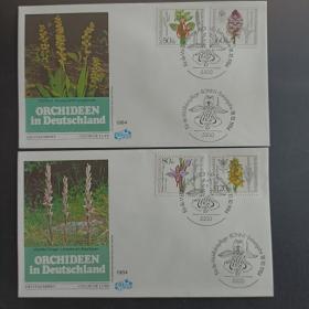 F1115外国信封德国1994年花卉首日封 品相如图 小折印