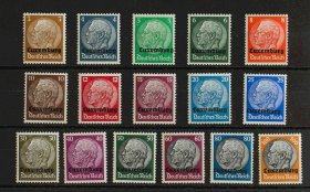 德占卢森堡1940年兴登堡加盖 16全  MNH