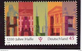 德国邮票 2006年 哈勒建城1200周年 建筑  教堂   1枚全