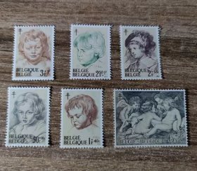24.比利时邮票1963年防治结核病附捐票鲁本斯绘画6全原胶无贴