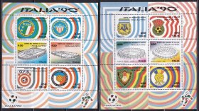 A022-48  第14届世界杯足球赛(24强) 1990年 小全张 6全 意大利