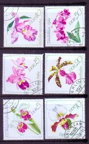 民主德国邮票 东德1968年 1420-1425 兰花 6全销