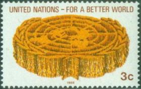 联合国 纽约 1988 国徽 为更美好的世界$0.2