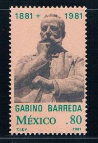 MG0088墨西哥1981医生加维诺逝世百年1全新外国邮票