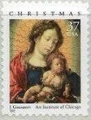 美国邮票2002年圣诞节绘画\圣母与子 1票全