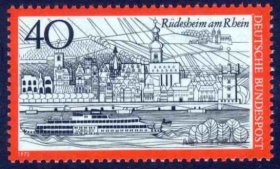 德国邮票1973：市镇风景 Rudesheim