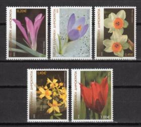 外国邮票 希腊 2005年 花卉 5全