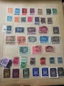 德国早期数字邮票一页  新旧