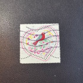 法国心形邮票信销一枚