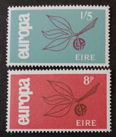 欧罗巴邮票1965年树叶果实图案爱尔兰 2全新