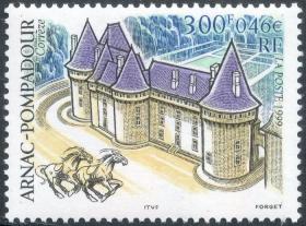 RF3279法国邮票1999年：旅游风光（科雷慈）新原胶无贴全品