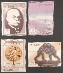 圣基茨邮票2004年雅典奥运会 4票全