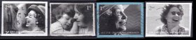 T320-- 英国邮票 2006 女王诞生80周年 4枚不同 信销剪片