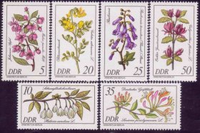 东德邮票1981：灌木 花卉