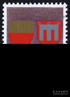 列支敦士登1987，公国获得杜瓦兹领地275年邮票1全新，徽志MNH！