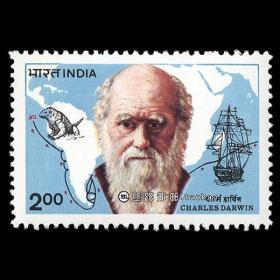 印度1983 达尔文 外国邮票