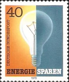 邦德国西德1979年邮票 节约能源 电灯泡 1全新原胶全品