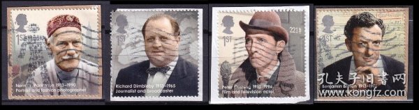 T258-T104-T390-T254 英国邮票 2013 名人 3枚不同 信销剪片