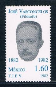 MG0130墨西哥1982哲学家巴斯孔塞洛斯诞生百年1全新1023
