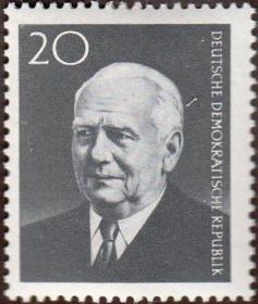 民主德国东德1960邮票 皮克总统逝世 1全 原胶上品