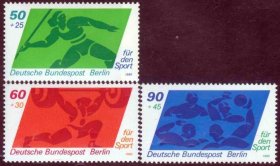 柏林邮票1980：附捐 运动 标枪 举重 水球