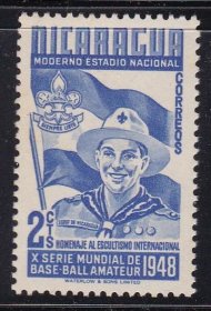 A043-72  童子军、徽章和旗帜 1949年 1枚 尼加拉瓜