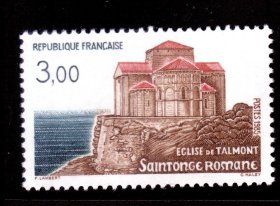 L1法国邮票 1985旅游宣传 教堂建筑 雕刻版