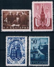 保加利亚1950年与苏联缔结盟约斯大林莫洛托夫季米特洛夫4全新
