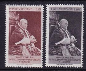 梵蒂冈1963年邮票427-28罗马教皇约翰二十三世