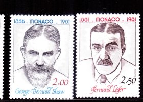 L1摩纳哥邮票 1981名人2全