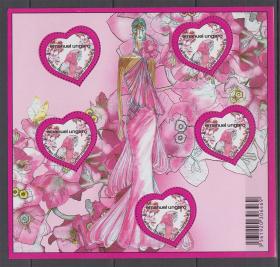 法国    2009年   情人节   心形 邮票   小版张
