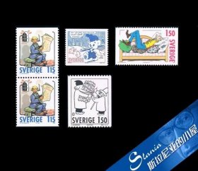 瑞典邮票1980年 卡通 漫画人物 雕刻版
