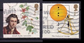 WJ02-09 WJ22-09 英国邮票 2018 库克船长250周年 2枚不同 信销